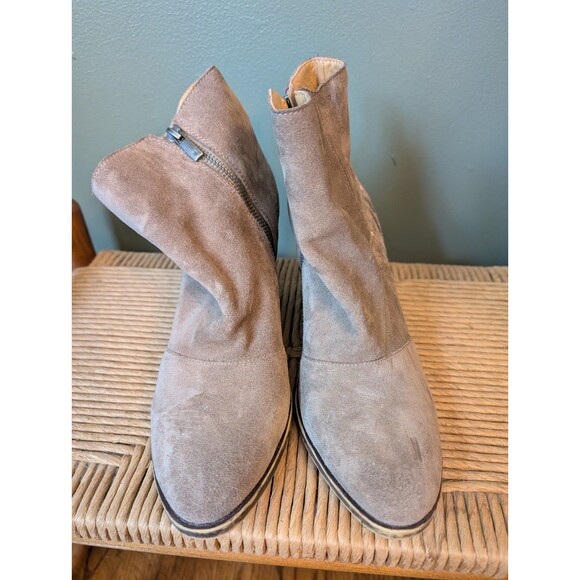 Lucky Brand Womens Tan Suede Elenor Ankle Boots Sz 10 Boho Festival Western - Picture 8 of 9